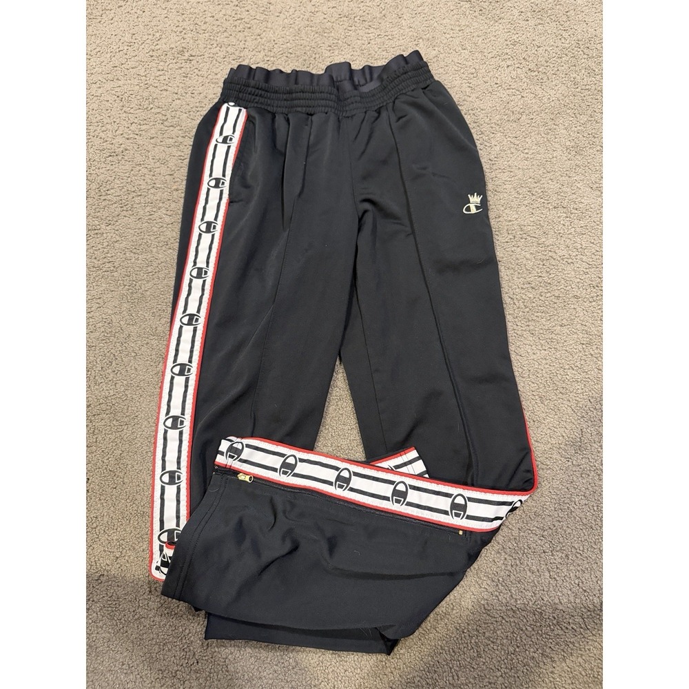 Champion Joggers Sweatpants‎ Black Men's Athletic Logo Stripe Mens Size Small